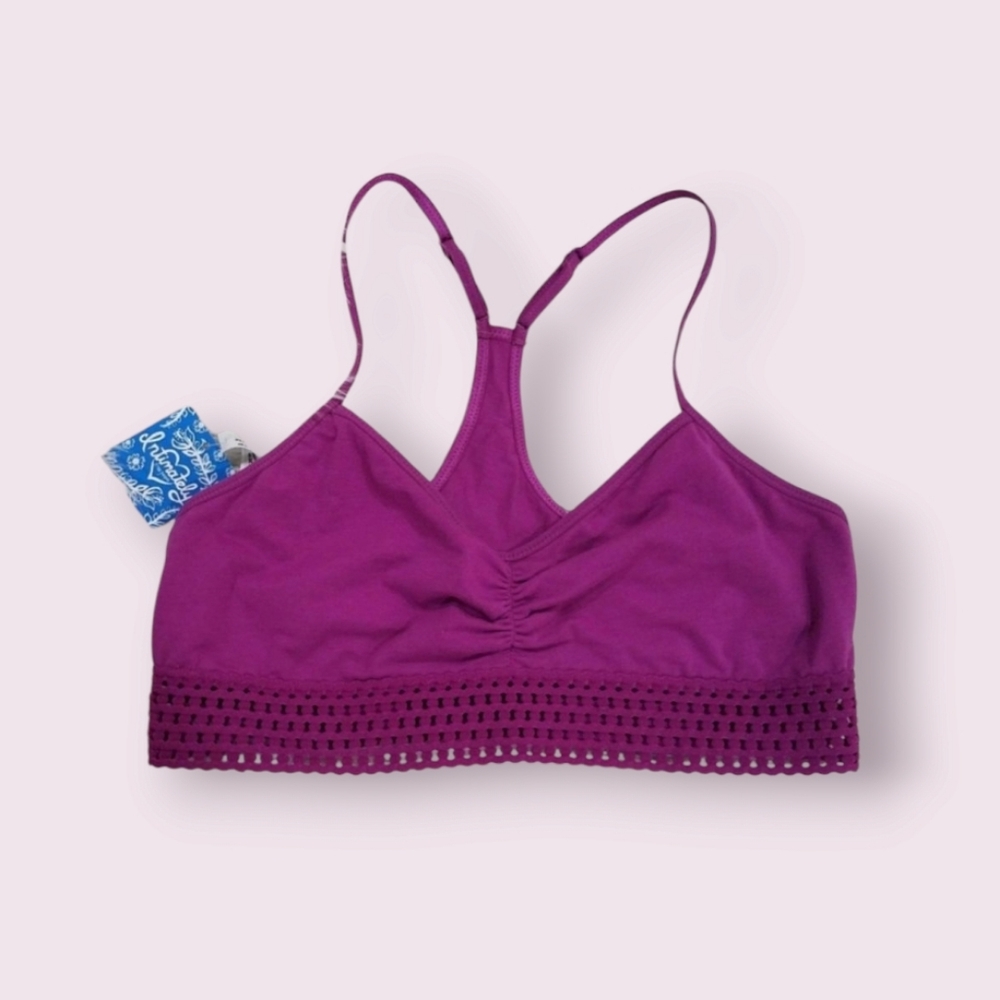 Free people intimately  Racerback Perforated trim Crochet  bralette